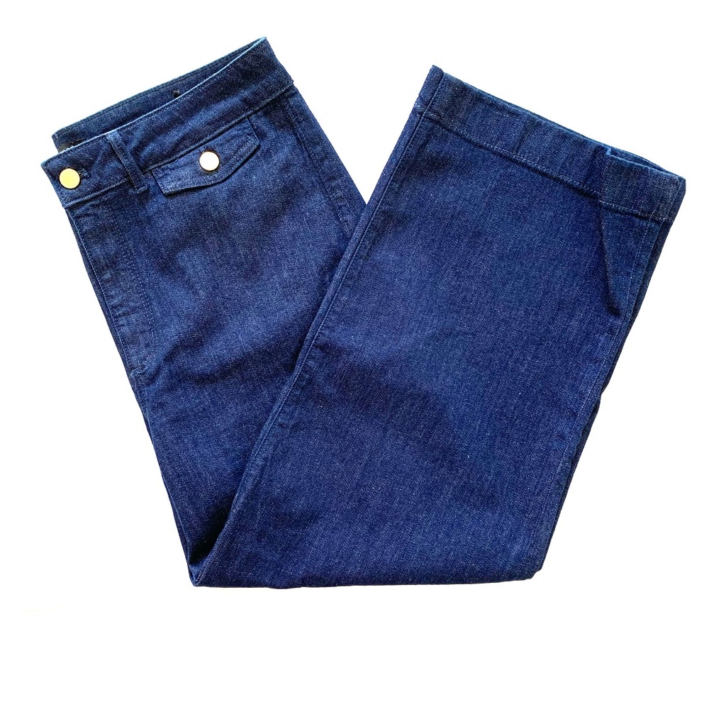 NWT Ann Taylor 12P flap pocket wide leg crop jeans